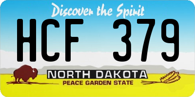 ND license plate HCF379