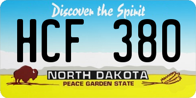 ND license plate HCF380