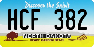 ND license plate HCF382