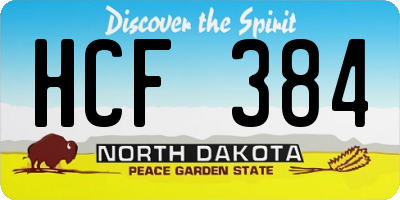 ND license plate HCF384