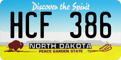 ND license plate HCF386