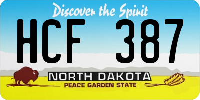 ND license plate HCF387