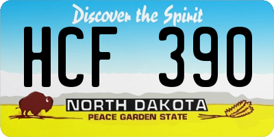 ND license plate HCF390