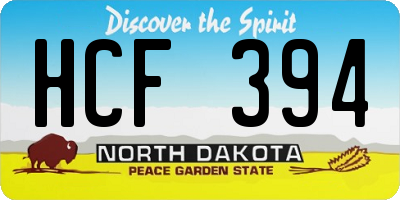 ND license plate HCF394