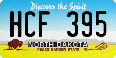 ND license plate HCF395