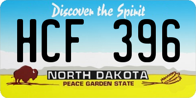 ND license plate HCF396