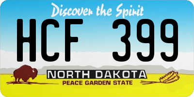 ND license plate HCF399