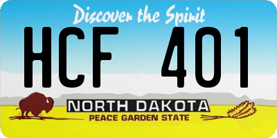 ND license plate HCF401