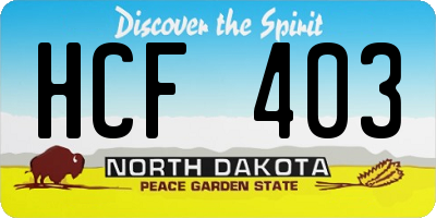 ND license plate HCF403