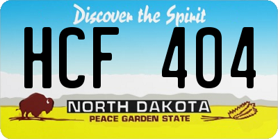 ND license plate HCF404