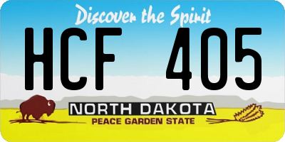 ND license plate HCF405