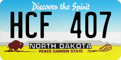 ND license plate HCF407