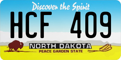 ND license plate HCF409