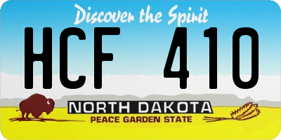 ND license plate HCF410