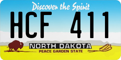 ND license plate HCF411