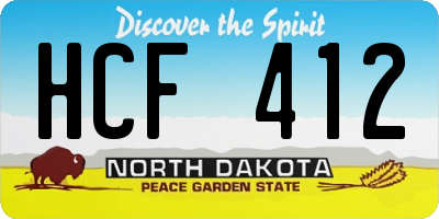 ND license plate HCF412