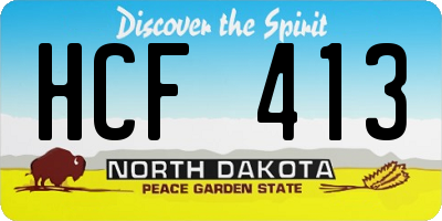 ND license plate HCF413