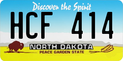 ND license plate HCF414