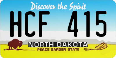 ND license plate HCF415