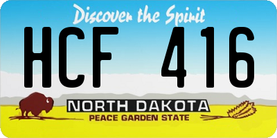 ND license plate HCF416