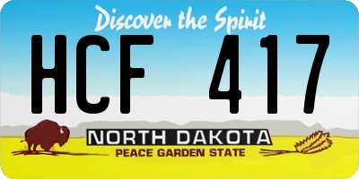 ND license plate HCF417