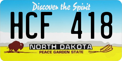 ND license plate HCF418