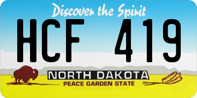 ND license plate HCF419