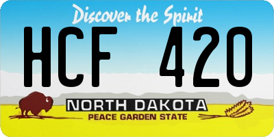 ND license plate HCF420