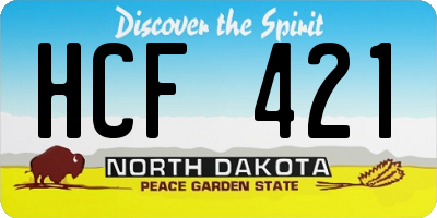 ND license plate HCF421