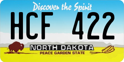 ND license plate HCF422