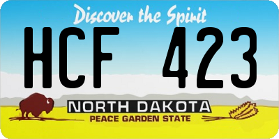 ND license plate HCF423