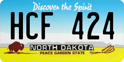 ND license plate HCF424