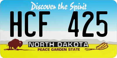 ND license plate HCF425