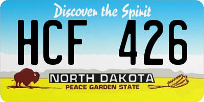 ND license plate HCF426