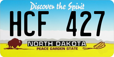 ND license plate HCF427