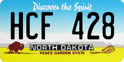 ND license plate HCF428