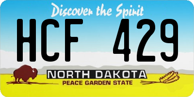 ND license plate HCF429