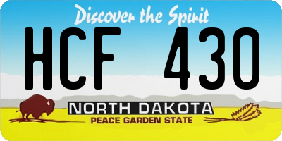 ND license plate HCF430