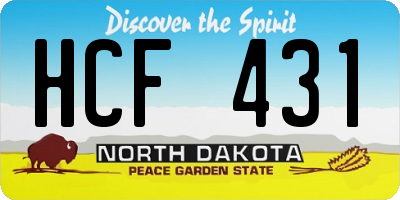 ND license plate HCF431