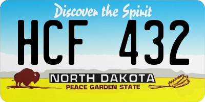 ND license plate HCF432