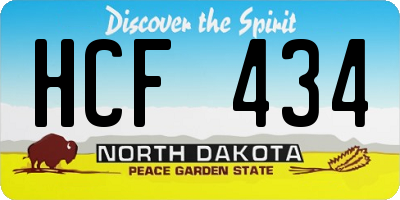 ND license plate HCF434