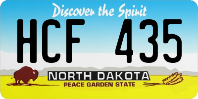 ND license plate HCF435
