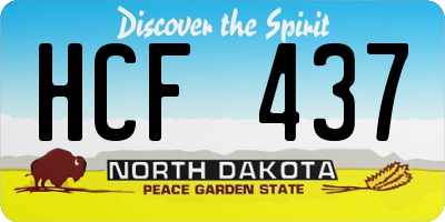 ND license plate HCF437