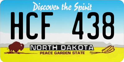 ND license plate HCF438