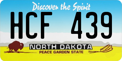 ND license plate HCF439