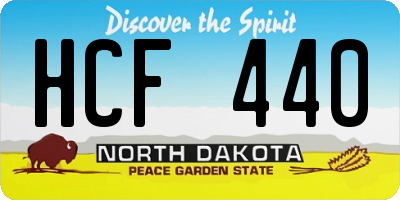 ND license plate HCF440