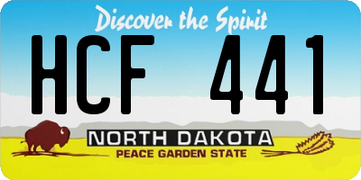 ND license plate HCF441