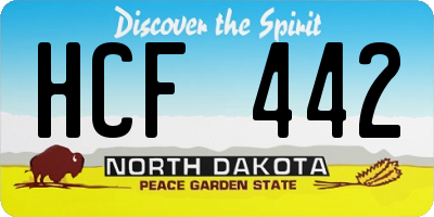 ND license plate HCF442