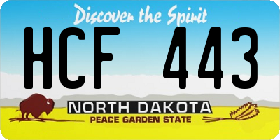 ND license plate HCF443