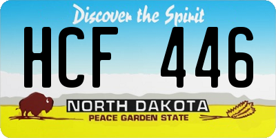 ND license plate HCF446